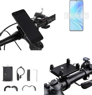 Produktbild von K-S-Trade Handyhalterung für das Fahrrad kompatibel mit Huawei Enjoy 50 Halter Lenkstange Fahrradhalterung Motorrad Bike Mount Befestigung Smartphone