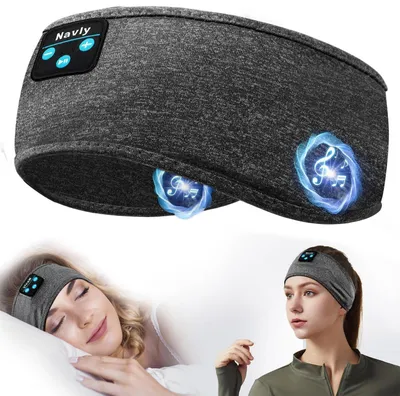 Produktbild von Schlafkopfhörer Bluetooth Stirnband Kopfhörer Schlafkopfhörer für Seitenschläfer gemütliche Band Kopfhörer für Frauen Schlaf und Lounge Dunkelgrau