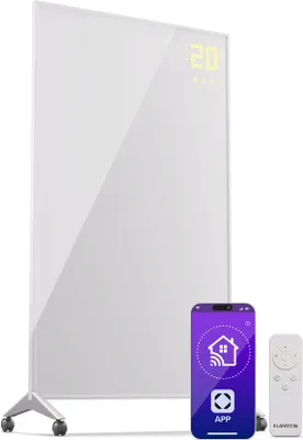 Image de Klarstein Radiateurs Chauffage Radiant Electrique IP24, Chauffage Salle de Bain Infrarouge Intelligent WiFi et App, Radiateur Electrique Mural 800W, Heater avec Détection Fenêtre Ouverte, Thermostat