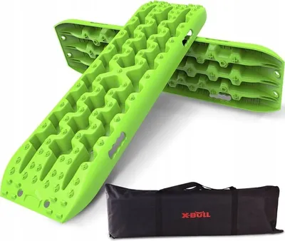 Obrázok produktu pre X-BULL 2 kusy nárazníkov pieskové dosky offroad + kryt, rebrík na pneumatiky do piesku/blatu/snehu, 10T (zelené, 106 x 30 x 5,5 cm)