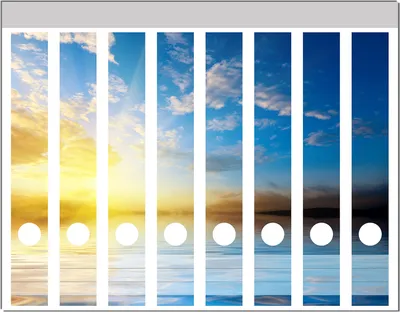 Produktbild von Wallario Ordnerrücken Sticker, selbstklebend für schmale Ordner, 8 Stück, Motiv Sonnenuntergang über dem Meer I