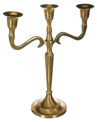 Obrázek produktu pro Svícen se 3 svíčkami, rozměry 22,5 x 27 cm, zlaté barvy