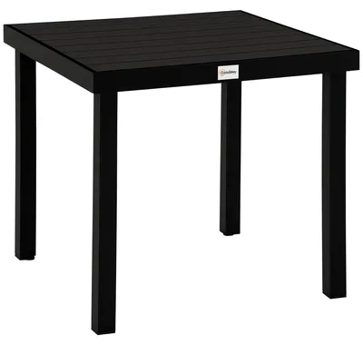 Produktbild von Outsunny Gartentisch für 4 Personen Esstisch Aluminiumtisch Kunststoff Schwarz