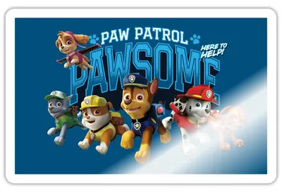 Produktbild von Spreadshirt Paw Patrol Pawsome Team Sticker Aufkleber, 10 x 10 cm, Weiß glänzend