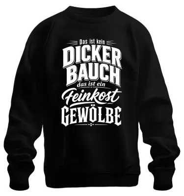 Zdjęcie produktu dla "Feinkostgewölbe" – Bluza z nadrukiem, ironiczna, kolor czarny, rozmiar 3XL