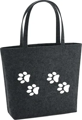 Produktbild von Huuraa Filzshopper Fußtapsen Tapsen 22 Liter Charcoal Melange Filztasche Geschenkidee