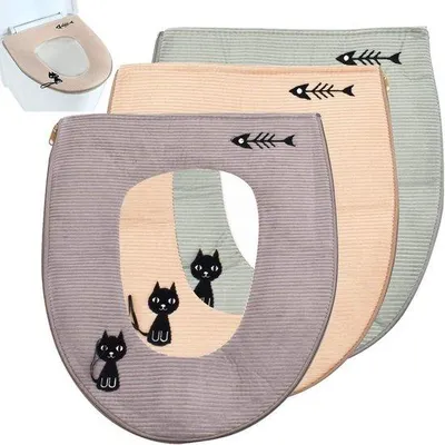 Produktbild von Famanu Toilettensitzauflage Waschbar Mit Reißverschluss - Grau Grün Beige