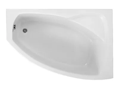 Image de Baignoire d'angle 150x90 droite avec tablier acrylique, bonde & pieds S | Set complet 4en1 baignoire originale acrylique siphon | BADLAND FRIDA