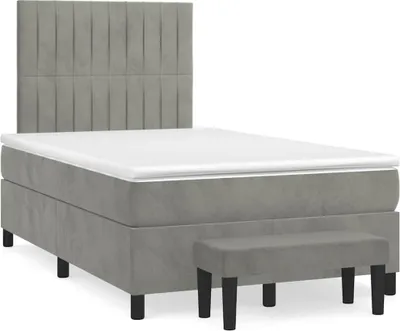 Obrázok produktu pre vidaXL Box spring posteľ s matracom svetlosivá 120x190 cm zamat