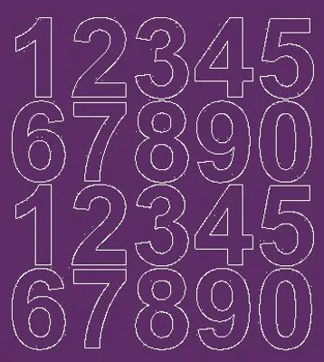 Image de Autocollants chiffres, 5 cm, violet brillant