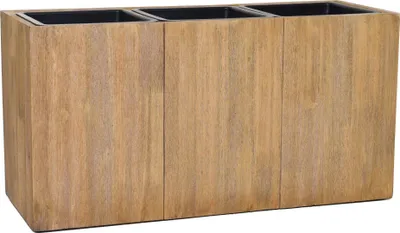 Image de VIVANNO Bac à plantes en bois MAXI Caisse, veinage brun antique - 64x25x35 cm