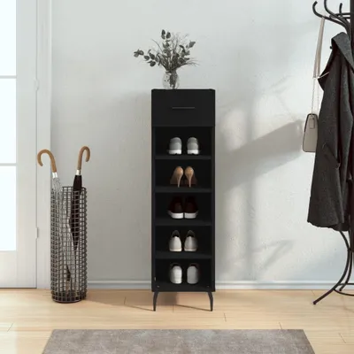 Produktbild von Schuhschrank in Schwarz, 30 x 35 x 105 cm, aus Holzwerkstoff