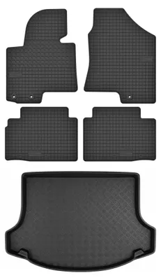 Produktbild von Gummimatten + Kofferraumwanne für Kia Sportage III 2010-2015 (SUV) – Schwarz, passgenau – Wielganizator
