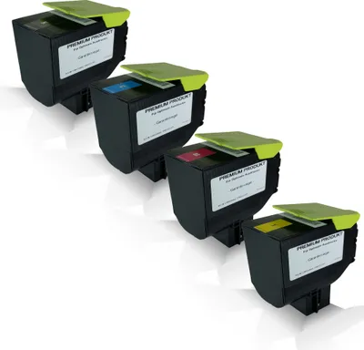 Produktbild von 4x kompatible Tonerkartuschen für Lexmark CX310 CX310dn CX310n CX310Series 80C0S10 80C0S20 80C0S30 80C0S40 Black Cyan Magenta Yellow Sparset BK C M Y
