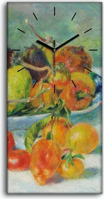 Produktbild von Dekor Leinwand Uhr Wandbilder 30x60 Gemälde Früchte Gemüse Aubergine Zitronen - schwarze Hände