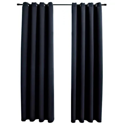 Immagine prodotto di vidaXL Tende oscuranti con occhielli in metallo 2 pezzi nero 140x245 cm