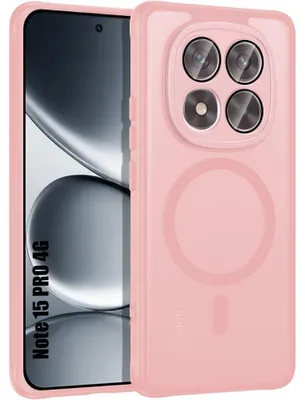 Image de Coque pour Xiaomi Redmi Note 15 Pro 4G, avec Anneau Magnétique et Protection Caméra - Rose