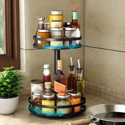 Produktbild von Omgoods – Drehteller-Küchenorganizer mit 2 Ebenen für Gewürze