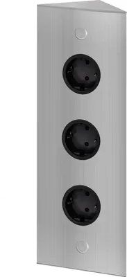 Produktbild von THEBO 3-fach Energie-Ecksäule ST 3007/320/3 in Edelstahl / Ecksteckdosen / Steckdosenleiste / Steckdosen