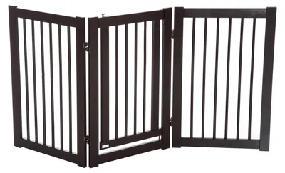 Obrázek produktu pro Ohrádka pro psy – Samostatně stojící ohrádka z MDF | Barva: Hnědá | Rozměry: 155 x 1,5 x 76 cm