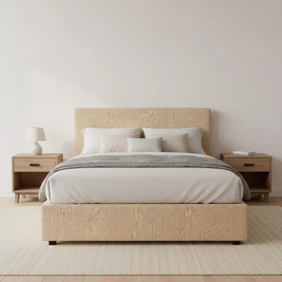 Image de Frinco - Lit Double, Beige, Déhoussable Italy
