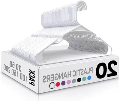 Obrázok produktu pre Plastové vešiaky na oblečenie s úzkym profilom – biele (20 ks)