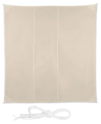 Produktbild von Relaxdays Sonnensegel quadratisch, wasserabweisend, UV-Schutz, mit Spannseilen, Terrasse, Balkonsegel BxT 4 x 4 m, beige
