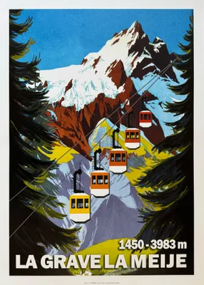 Image de Téléphérique LA MEIJE - LA GRAVE - 50x70cm Affiche Poster