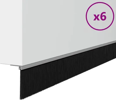 Image de vidaXL Joints d'étanchéité pour portes, à fixer, 6 pièces, 100 cm, alliage d'aluminium