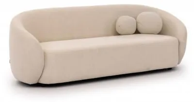 Obrázek produktu pro Moderní béžová pohovka pro tři osoby. Minimalistická látková pohovka do obývacího pokoje