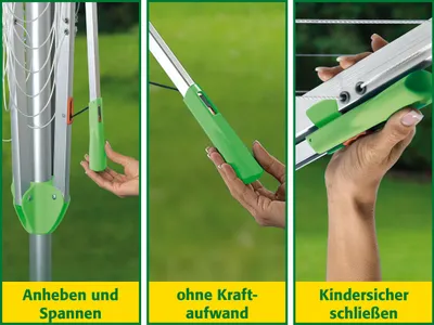 Image de Juwel Wäschespinne Novaplus 600 Easy Spannautomatik 6 Wäscheladungen Bodenhülse