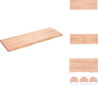Produktbild von vidaXL Wandregal Hellbraun 140x50x(2-4) cm Massivholz Eiche Behandelt -  Wandregale