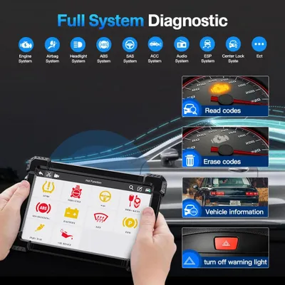 Obrázok produktu pre OBD2 skener – Nástroj na autodiagnostiku a čítanie chybových kódov s Bluetooth pripojením a 10,1-palcovým farebným displejom
