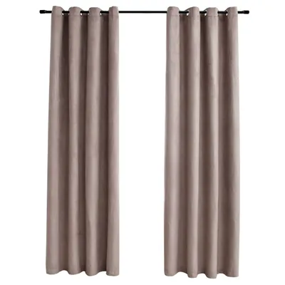 Immagine prodotto di vidaXL Tende oscuranti con occhielli in metallo 2 pz. Taupe 140x175 cm