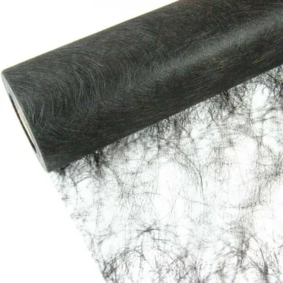 Produktbild von 25m Sizoflor ® Original Tischband Tischläufer Tischdeko Faserseide 30cm / 300mm, Farbe:schwarz