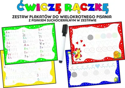 Image de Ćwiczę rączkę. Zestaw plakatów z pisakiem.. - Love Books