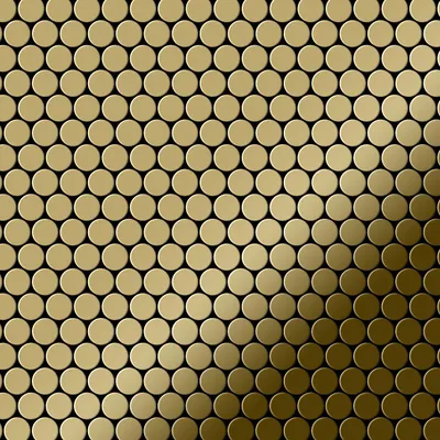 Produktbild von Mosaik Fliese massiv Metall Titan hochglänzend gold 1,6mm stark Penny-Ti-GM