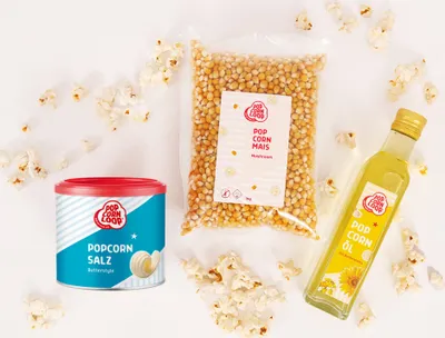 Produktbild von Zutaten Set 6: 1kg Mushroom I Popcornsalz Butter Style 300g I Popcornöl 250ml