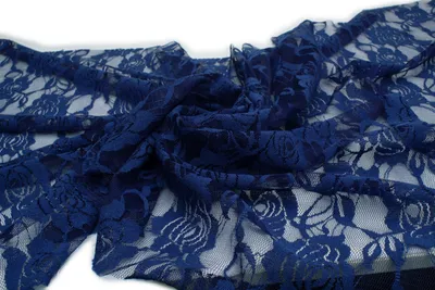 Produktbild von Stretch-Spitze Stoff Königsblau 50 x 150 cm