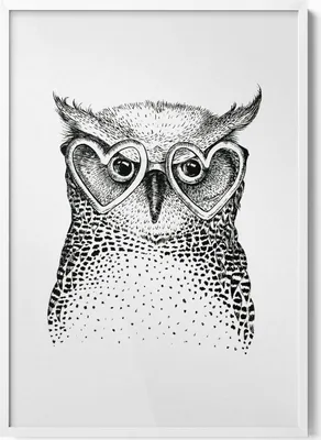 Produktbild von Handgezeichnete Illustration– Wandbild mit Rahmen – Gerahmtes Bild  – Wanddekoration – 70x100 cm –  Weiß Rahmen
