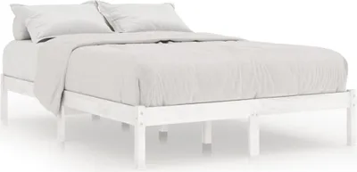 Produktbild von vidaXL Bettrahmen Kiefernholz 140x190 cm Weiß modern