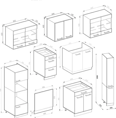 Produktbild von Küchenzeile Vicco R-Line Weiß Hochglanz/Weiß 350 cm mit Hochschrank, ohne Arbeitsplatte, Model 37650