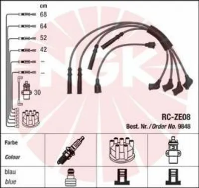 Produktbild von Ngk Zündleitungssatz  9848