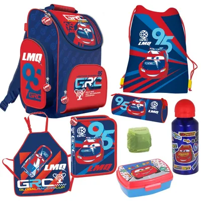 Produktbild von Jungen Schulranzen 1. Klasse Tornister Disney Cars Lightning Mc Queen 8-teiliges Set