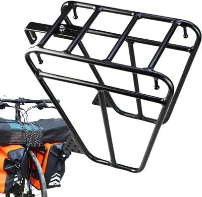Obrázok produktu pre Držák na bicykel – predný nosič – na prepravu nákladu – stabilná konštrukcia – 26 x 26 cm – čierna farba
