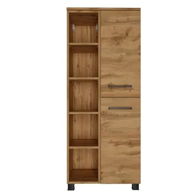 Image de Meuble TV >Manchester< (L/H/P : 55 x 130 x 33 cm) en chêne Wotan - 55 x 130 x 33 (L x H x P)