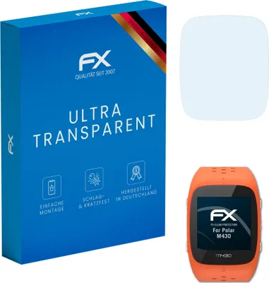 Produktbild von atFoliX FX-Clear 3x Schutzfolie kompatibel mit Polar M430 Displayschutzfolie