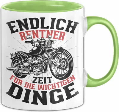 Produktbild von Motorrad Opa Tasse Geschenk Motorradfahrer Rentner Großvater Geschenkidee Kaffee-Becher (Grün)
