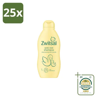 Image de 25 flacons de shampooing pour bébé Zwitsal Anti-pellicules, 200 ml - Lot de 25 pièces