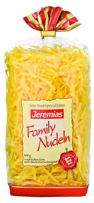 Produktbild von Jeremias Family Bandnudeln 4 mm mit frischen Eiern 500g 4er Pack